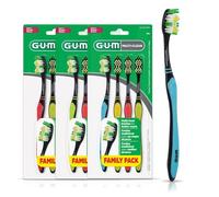 GUM - Multi-Clean Toothbrush, Multi-Level Soft Bristles, Medium Head, 12 Count (Pack of 3)
