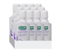 GUM Ortho mouthwash | Specially Designed for wearers of Braces | Reduces Plaque Build-up | Strengthens Enamel | Alcohol Free | Spearmint Flavour | 12 x 300ml