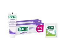 GUM ORTHO Tooth Gel, Especially for Braces Wearers, Reduces Plaque Formation, Strengthens Enamel, Peppermint Flavour, 2 x 75 (with 1 Free Sample)