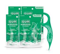 GUM Professional Clean Floss Picks - Extra Strong Shred-Resistant Floss, Easy Grip Handle - Dental Flossers for Adults - Fresh Mint Flavor, 150ct (4pk)