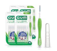 GUM Proxabrush Go-Betweens - Tight, Interdental Brushes for Tight Teeth, Dental Picks for Plaque Removal, Safe for Braces & Dental Devices, 10ct (4Pk)