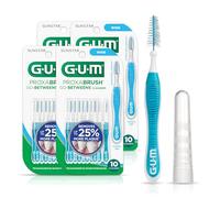 GUM Proxabrush Go-Betweens - Wide, Interdental Brushes Between Teeth, Dental Picks for Plaque Removal, Safe for Braces & Dental Devices, 10ct (4Pk)