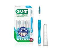GUM Proxabrush Go-Betweens Wide Interdental Brushes - Soft Bristle Plaque Removal Dental Picks - Safe for Dental Braces and Dental Appliances, 15 Count