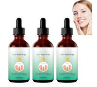 Gum Regrowth Drops, Gum Therapy Gel, Natural Gums Restore Plus Liquid Drops Mouthwash, Fresh Breath Gum Repair Treatment for Gum Health (3 Pcs)