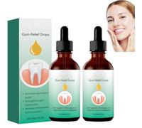 Gum Regrowth Drops, Gum Therapy Gel, Natural Gums Restore Plus Liquid Drops Mouthwash, Fresh Breath Gum Repair Treatment for Gum Health (2 Pcs)