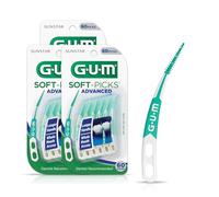 GUM Soft-Picks Advanced, Easy to Use Dental Picks for Teeth Cleaning Health, Disposable Interdental Brushes with Convenient Carry Case, Dentist Recommended Dental Picks, 60ct (3pk)