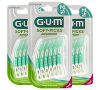 GUM Soft-Picks Advanced Pack of 30 with Travel Case Regular