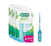 GUM Soft-Picks Comfort Flex Interdental Cleaners with Cooling Mint for Teeth Cleaning and Removing Plaque, Small (3 Packs of 40)
