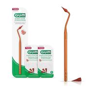 GUM Stimulator Bundle, Permanent Handle with Rubber Tip to Massage and Strengthen and 2 Refill Packs, (Handle + 2 Refill Packs)
