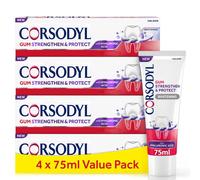 Corsodyl Toothpaste Multipack Gum Strengthen & Protect with Hyaluronic Acid, Whitening, 4 x 75ml