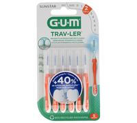 GUM Trav-Ler 6 Interdental Brushes Reusable (Size : 1412: 0,9 mm)