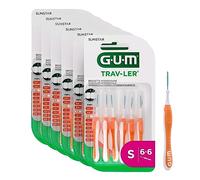 GUM TRAV-LER Professional Interdental Brushes | Bristles with Antibacterial Protection | Coated Wire | Ergonomic Safe Handle (0.9mm; ISO 2 [36 Units])