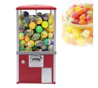 Gum Vending Machine, Automatic Gumball Machine, Capsule Candy Dispenser, Large Load Capacity, Transparent Window, Coin Compatible, Game Stores, Retail Stores, Amusement Parks 红色-26 * 29 * 53厘米