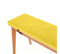 Gumatea 2" Thick Rectangle Bench Cushion High-Density Sponge Non-slip Bottom Crystal Velvet Fabric Buckle Straps Piano Bench/Window Seat/Swing/Dining Furniture Cushions(Yellow,16x56in)