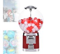 Gumball Machine Big Bubble Dispenser Ball Bulk Vending w/Key Classic Capsule Toys Candy Machine,Red