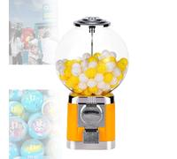 Gumball Machine Big Bubble Gumball Dispenser Machine Ball Bulk Vending Machine w/Key Classic Bubble Capsule Toys Candy Dispenser Vending Machine,Yellow