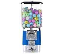 Gumball Machine for Kids, Candy Vending Machines, 200 Empty Balls, 100 Stainless Steel Tokens, Coin Operated Bubble Gum Machine for Game Stores blue