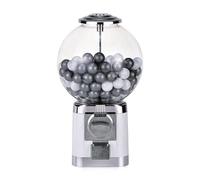 Gumball Machine for Kids, Coin Operated Candy Dispenser with 100 Stainless Steel Tokens & 200 Empty Balls, Twirling Style Vending for Home Game Stores