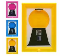 Gumball Machine Picture Frame, Wall Mounted Candy Dispenser Frame, Rare Vintage the Handy Candy Frame - Hanging Candies Machine Art, For Wall Hanging or Tabletop, for Pet Snacks(Yellow)