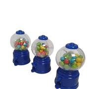 Gumball Machine - Retro Style Candy Dispenser with Colorful Gumballs - Fun Gift for Kids and Adults. (pack of 3, Blue)