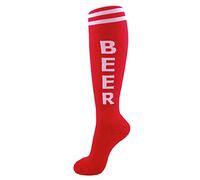 Gumball Poodle Unisex Knee High Socks - Beer (Red)-(UK adult 5-12)