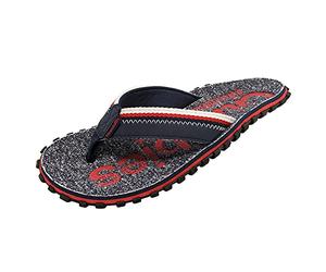 Gumbies Cairns Flip-Flops | Unisex Soft-Footbed Sandals with Recycled Rubber Outsole & Cotton Straps | Lightweight, Comfortable & Stylish Summer Footwear | Red | EU 45