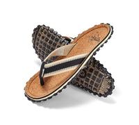 Gumbies Corker Flip-Flops | Unisex Cork Footbed Sandals with Recycled Rubber Sole & Cotton Canvas Straps | Lightweight, Durable & Comfortable Casual Summer Footwear | Black | EU 48