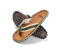 Gumbies Corker Flip-Flops | Unisex Cork Footbed Sandals with Recycled Rubber Sole & Cotton Canvas Straps | Lightweight, Durable & Comfortable Casual Summer Footwear | Khaki | EU 38