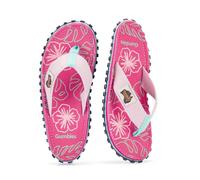 Gumbies Islander Flip-Flops | Unisex Classic Canvas Flip-Flops with Recycled Rubber Outsole & Cotton Footbed | Contoured, Lightweight & Everyday Comfortable - Blush Hibiscus [EU 40]