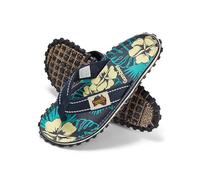 Gumbies Islander Unisex Flip Flops, with Supersoft Cotton Toe Post and Durable Recycled Rubber Sole - Comfort Guaranteed - Blue Hibiscus 5
