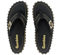 Gumbies Islander Flip-Flops | Unisex Classic Canvas Flip-Flops with Recycled Rubber Outsole & Cotton Footbed | Contoured, Lightweight & Everyday Comfortable | Classic Black | EU 40