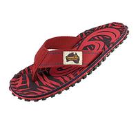 Gumbies Islander Flip-Flops | Unisex Classic Canvas Flip-Flops with Recycled Rubber Outsole & Cotton Footbed | Contoured, Lightweight & Everyday Comfortable | Red G | EU 41