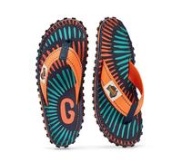 Gumbies Islander Flip-Flops | Unisex Classic Canvas Flip-Flops with Recycled Rubber Outsole & Cotton Footbed | Contoured, Lightweight & Everyday Comfortable - Tangerine Burst [EU 39]
