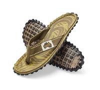 Gumbies Islander Flip-Flops | Unisex Classic Canvas Flip-Flops with Recycled Rubber Outsole & Cotton Footbed | Contoured, Lightweight & Everyday Comfortable | Khaki G | EU 45