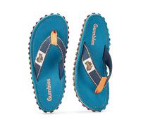 Gumbies Islander Flip-Flops | Unisex Classic Canvas Flip-Flops with Recycled Rubber Outsole & Cotton Footbed | Contoured, Lightweight & Everyday Comfortable - Tricolor Blue [EU 46]