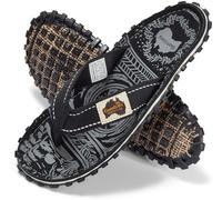 Gumbies Islander Unisex Flip Flops, with Supersoft Cotton Toe Post and Durable Recycled Rubber Sole - Comfort Guaranteed - Midnight Black 12