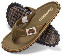Gumbies Islander Flip-Flops | Unisex Classic Canvas Flip-Flops with Recycled Rubber Outsole & Cotton Footbed | Contoured, Lightweight & Everyday Comfortable | Classic Khaki | EU 46