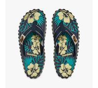 Gumbies ISLANDER Unisex Recycled Flip-Flops Blue Hibiscus - UK 5