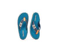 Gumbies Islander Flip-Flops | Unisex Classic Canvas Flip-Flops with Recycled Rubber Outsole & Cotton Footbed | Contoured, Lightweight & Everyday Comfortable - Tricolor Blue [EU 43]