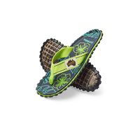 Gumbies Islander Flip-Flops | Unisex Classic Canvas Flip-Flops with Recycled Rubber Outsole & Cotton Footbed | Contoured, Lightweight & Everyday Comfortable | Lime Hibiscus | EU 41