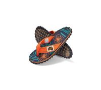 Gumbies Islander Unisex Flip Flops, with Supersoft Cotton Toe Post and Durable Recycled Rubber Sole - Comfort Guaranteed - Orange Hibiscus 11, 11 UK