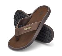 Gumbies Noosa Flip-Flops | Unisex Water-Resistant Flip-Flops with Recycled Rubber Outsole & Cotton Straps | Arch Support, Lightweight & Beach-Ready Sandals | Brown | EU 42