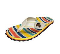 Gumbies Originals Red - Flip Flops Made from Recycled Materials - Profiled Sole Made of Recycled Car Tyres, Soft Canvas Cotton Footbed, Comfortable Cotton Toe Post, Beach Chair, 8 UK