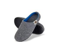Gumbies Outback Slippers | Unisex House Shoes with Recycled Felt Upper, Recycled Rubber Outsole & Soft Plant-Based Insole | Cozy, Durable & Outdoor-Ready - Grey & Blue EU37
