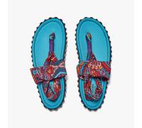 Gumbies Slingback Sandals | Unisex Flip-Flop Style with Recycled Rubber Sole, Cotton Canvas Toe Post & Stretchy Back Straps | Casual, Comfortable & Travel-Ready Footwear | Turquoise Vintage | EU 38