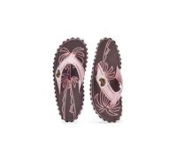Gumbies Islander Flip-Flops | Unisex Classic Canvas Flip-Flops with Recycled Rubber Outsole & Cotton Footbed | Contoured, Lightweight & Everyday Comfortable - Palm Leaf Grey [EU 41]