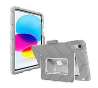 Gumdrop Hideaway Case for Apple iPad 11th Gen (A16) & 10th Gen - Gray | Drop-tested rugged protection with a built-in handle and full port access-plus asset-tag windows for easy management.