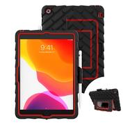 Gumdrop HideAway Case for Apple iPad 9th | 8th Generation (10.2") Student Teacher Drop Test Hard Shockproof Bumper Protective Bumper for Device Protection - Black/Red