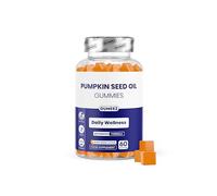 GUMEEZ Pumpkin Seed Oil Gummies 2,000mg - High Strength for Prostate & Bladder Support and Hair & Nails Nourishment - Delicious Blood Orange Flavour - 30 Day Supply - Vegan Food Supplement