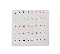 GUMEI 20 Pairs Colorful Faux Rhinestone Plastic Ear Studs Hypoallergenic Earrings